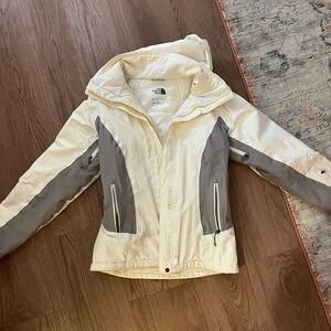 The North Face Cream and Gray Jacket